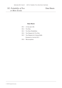 D2 Probability of Two Data Sheets or More Events