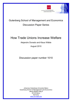 How Trade Unions Increase Welfare