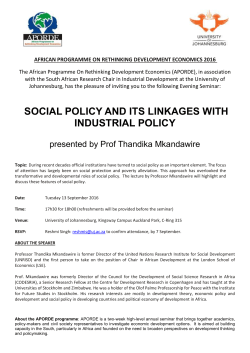 African programme on rethinking development economics 2016