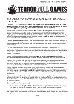 bbc labels war on terror board game `historically