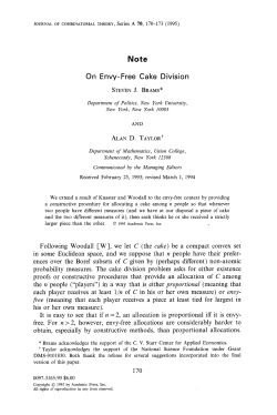 Note On Envy-Free Cake Division