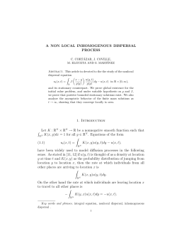A NON LOCAL INHOMOGENOUS DISPERSAL PROCESS 1