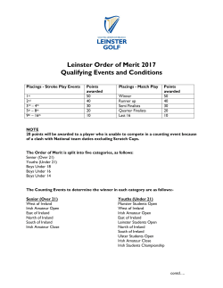 Conditions Leinster Order of Merit