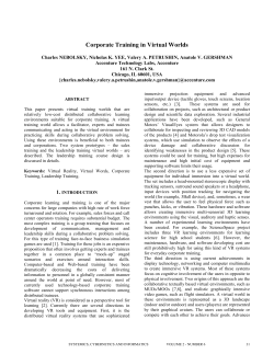 Corporate Training in Virtual Worlds