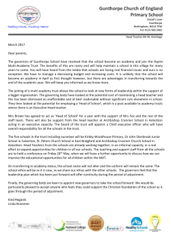 Academy Update March 2017 - Gunthorpe Primary School