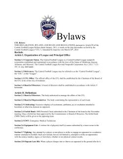 CFL Bylaws - Sport Ngin