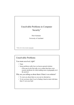 Unsolvable Problems in Computer Security