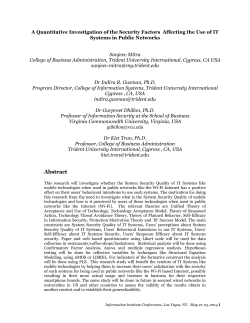 a quantitative investigation of the security factors affecting the use of