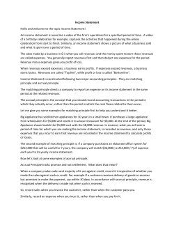 Transcript of Income Statement