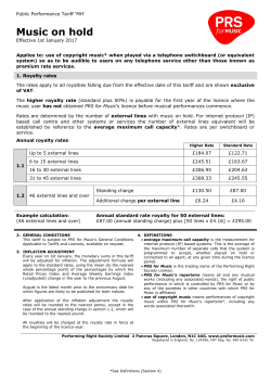 pdf Tariff - PRS for Music