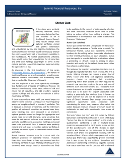 Status Quo - Summit Financial Resources, Inc.