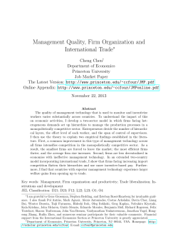 Management Quality, Firm Organization and International Trade