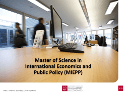 Master of Science in International Economics and Public Policy