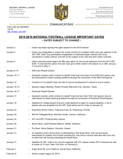 2015-2016 national football league important dates