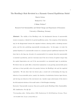 The Hotelling`s Rule Revisited in a Dynamic General Equilibrium