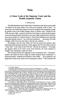 A Closer Look at the Supreme Court and the Double Jeopardy Clause