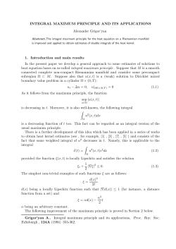 INTEGRAL MAXIMUM PRINCIPLE AND ITS APPLICATIONS