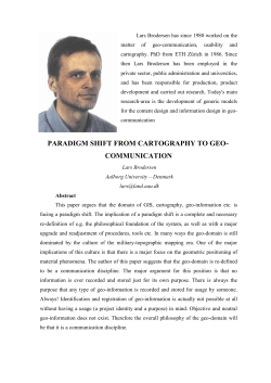 PARADIGMSHIFT FROM CARTOGRAPHY TO GEO