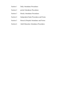 Section 1 Daily Attendance Procedures Section 2 period Attendance