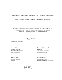 THE CATFISH ANTIDUMPING IN PERFECT AND IMPERFECT