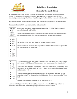 Lake Huron Bridge School Remember the Cards Played