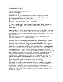 WHAT are the SEFIROT? The basic modes of God`s creative power