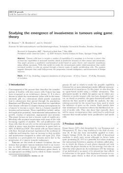 Studying the emergence of invasiveness in tumours using game