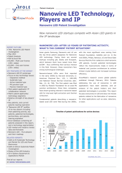 Nanowire LED Technology, Players and IP