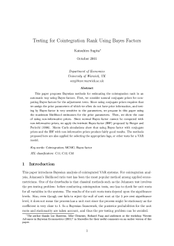 Testing for Cointegration Rank Using Bayes Factors Katsuhiro