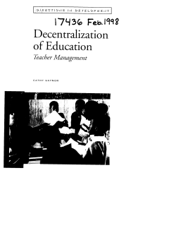 Decentralization of education : teacher