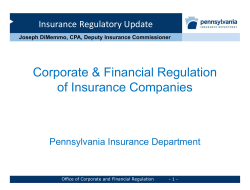 Joseph DiMemmo, CPA, Deputy Insurance Commissioner