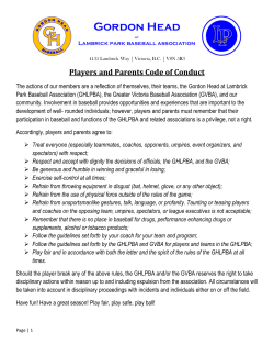 Players and Parents Code of Conduct
