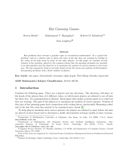 Hat Guessing Games - Iowa State University