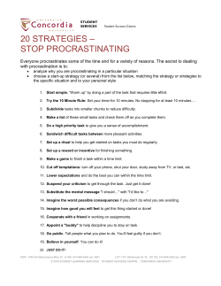 20 strategies – stop procrastinating