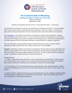 The Emotional Side of Officiating