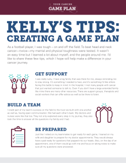 creating a game plan - Your Cancer Game Plan