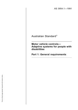 AS 3954.1-1991 Motor vehicle controls