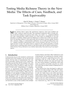 Testing Media Richness Theory in the New Media