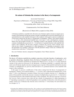On axioms of frobenius like structure in the theory
