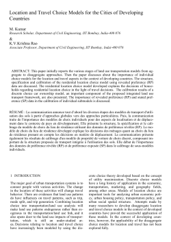 Location and travel choice models for the cities of