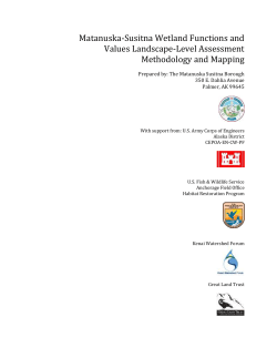 Matanuska-Susitna Wetland Functions and
