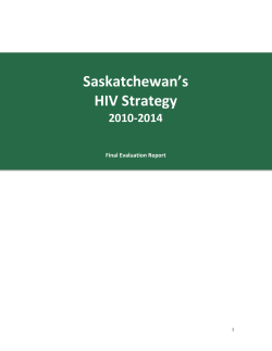 Saskatchewan`s HIV Strategy