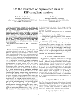 On the existence of equivalence class of RIP