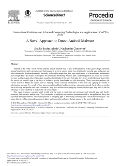 A Novel Approach to Detect Android Malware