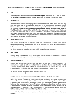Masterton 2017 Playing Conditions