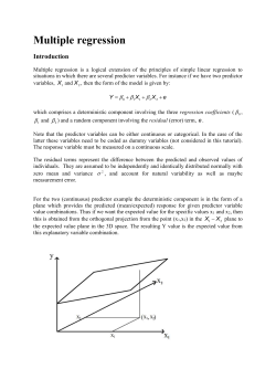 Multiple regression Introduction