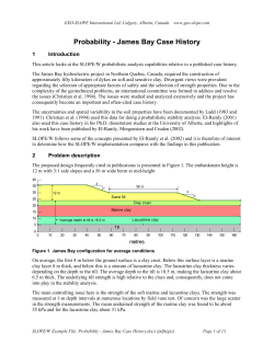 Probability - James Bay Case History - Geo