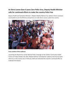 As Sierra Leone Goes 6 years Zero Polio virus, Deputy Health