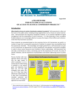 A FRAMEWORK FOR OUTCOME EVALUATIONS OF ACCESS TO