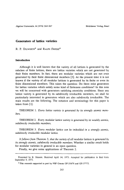 Generators of lattice varieties - University of Hawaii Mathematics